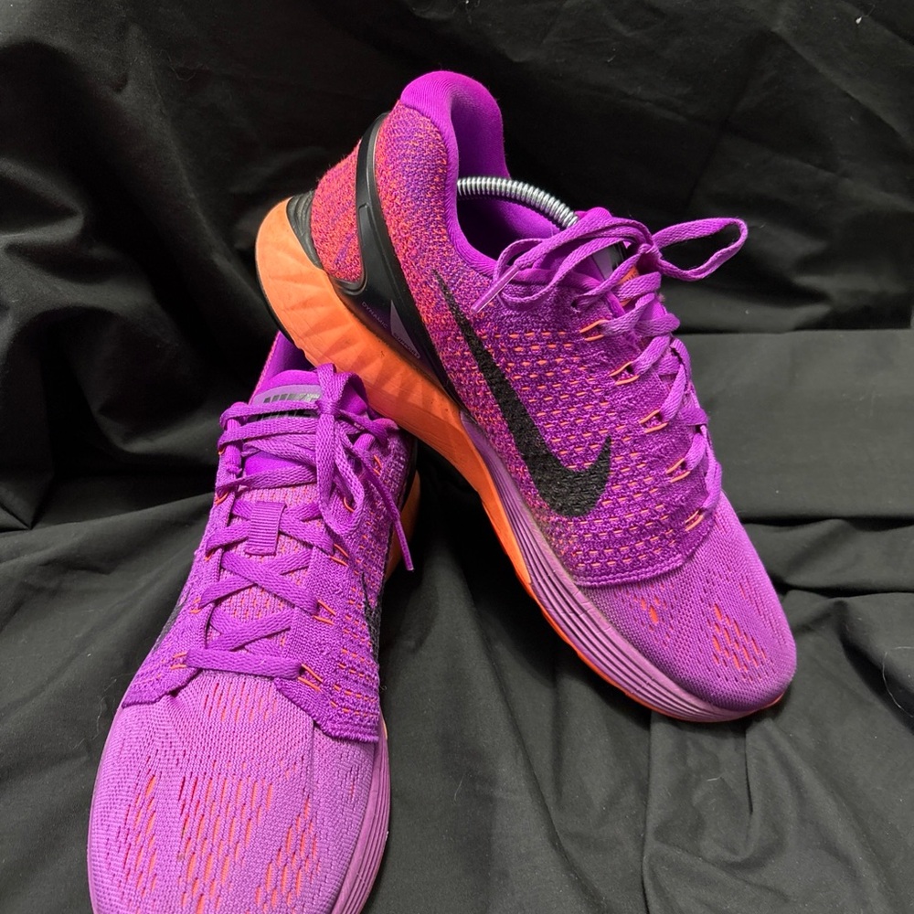 Nike Women's Lunar Glide Vibrant Purple and Orange Athletic Shoes size 9